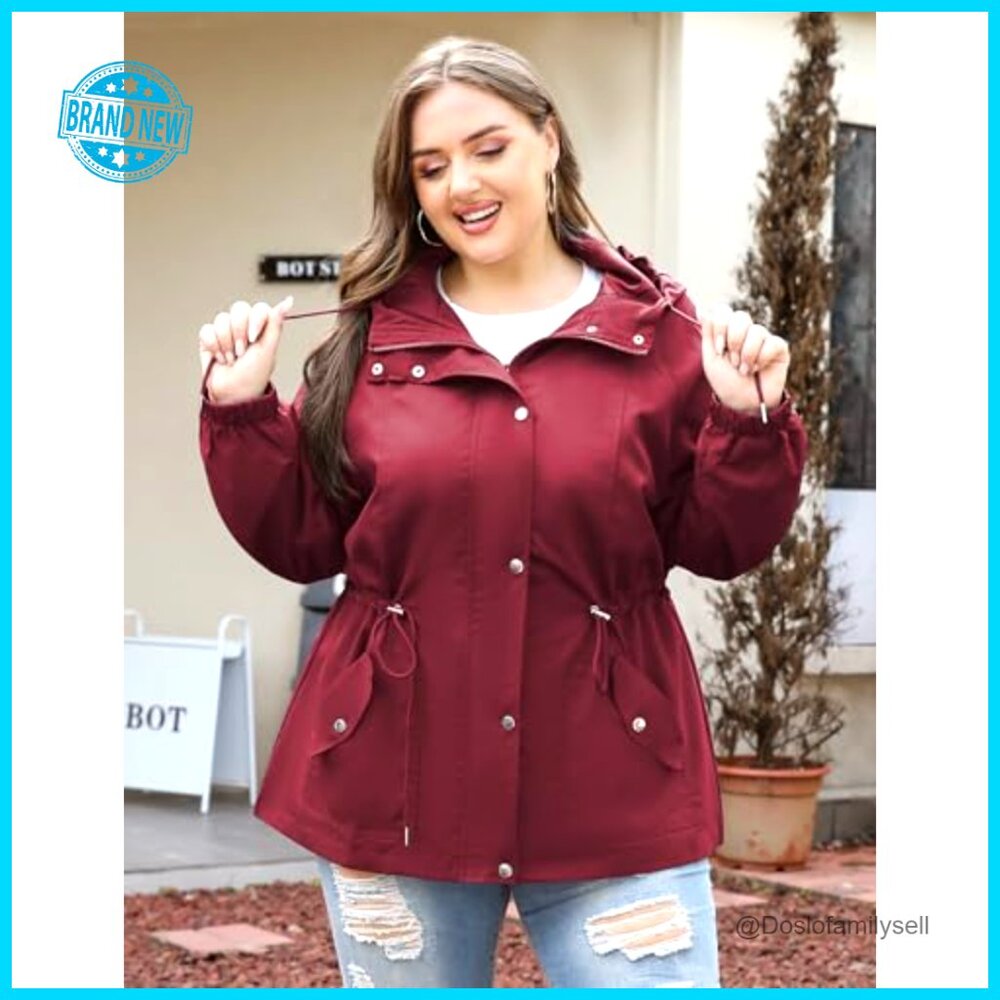 Plus Size Rain Jacket Lightweight Waterproof Wind… - image 5